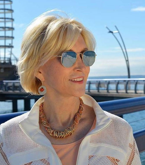 Modern Short Haircut for Women Over 50 with Thin Hair