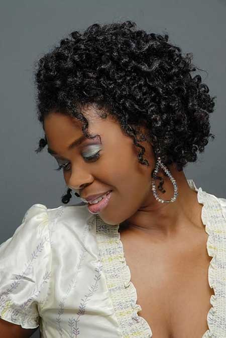 Short Haircut with Curly Strands of Hair