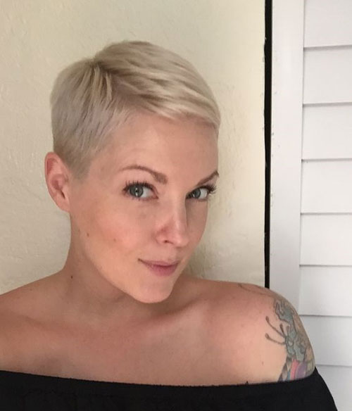 Short Platinum Pixie Style