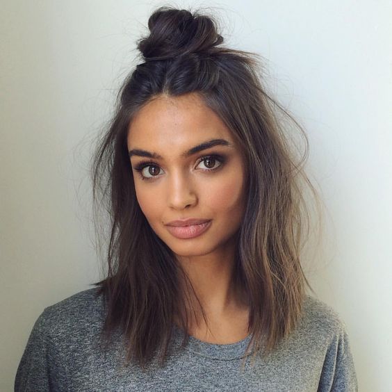 Top Bun for Wispy Long Hair