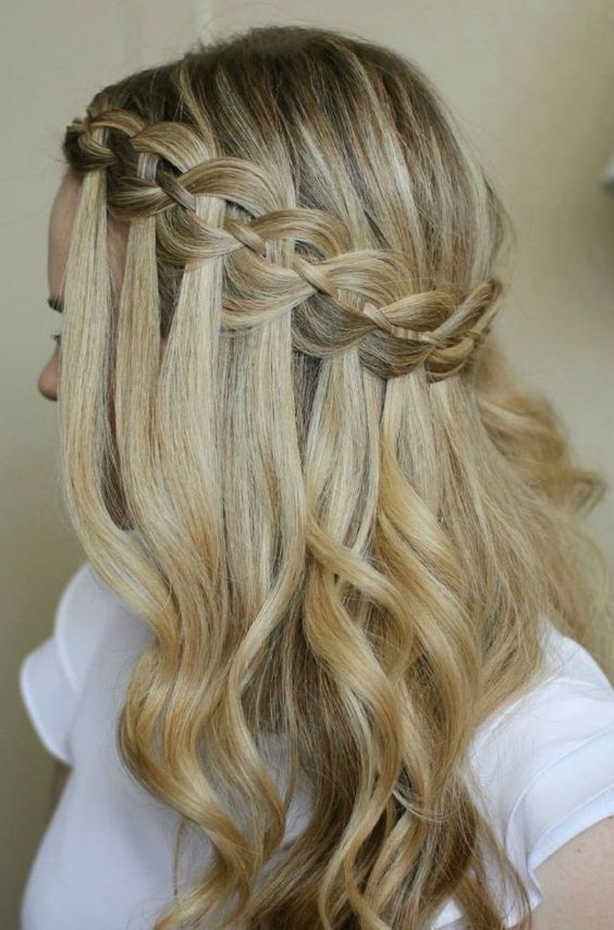 Waterfall Hair with Braids