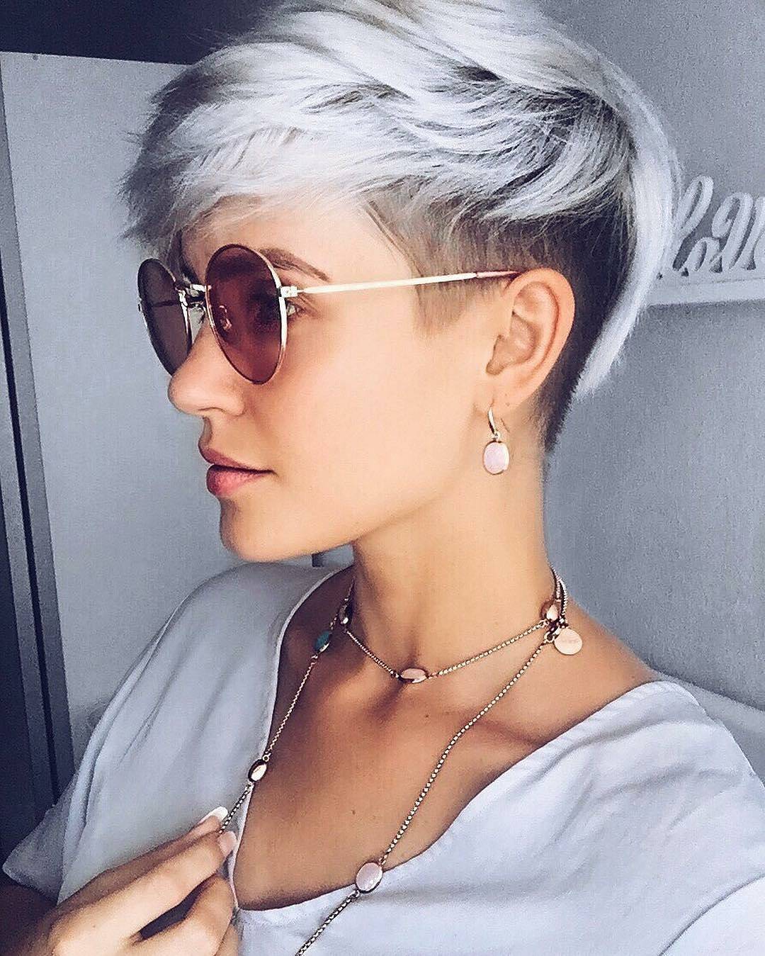 White Shaded Modern Short Haircut