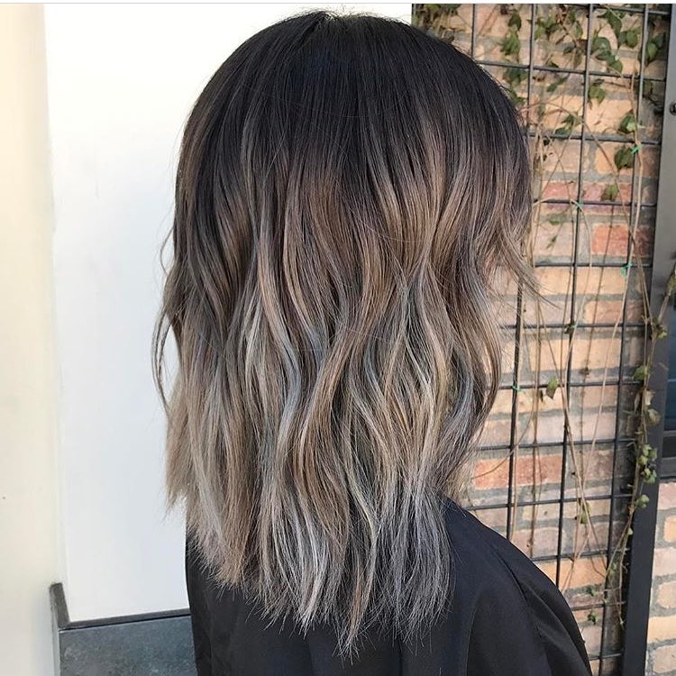 Ash Brown Ombre Balayage Highlights