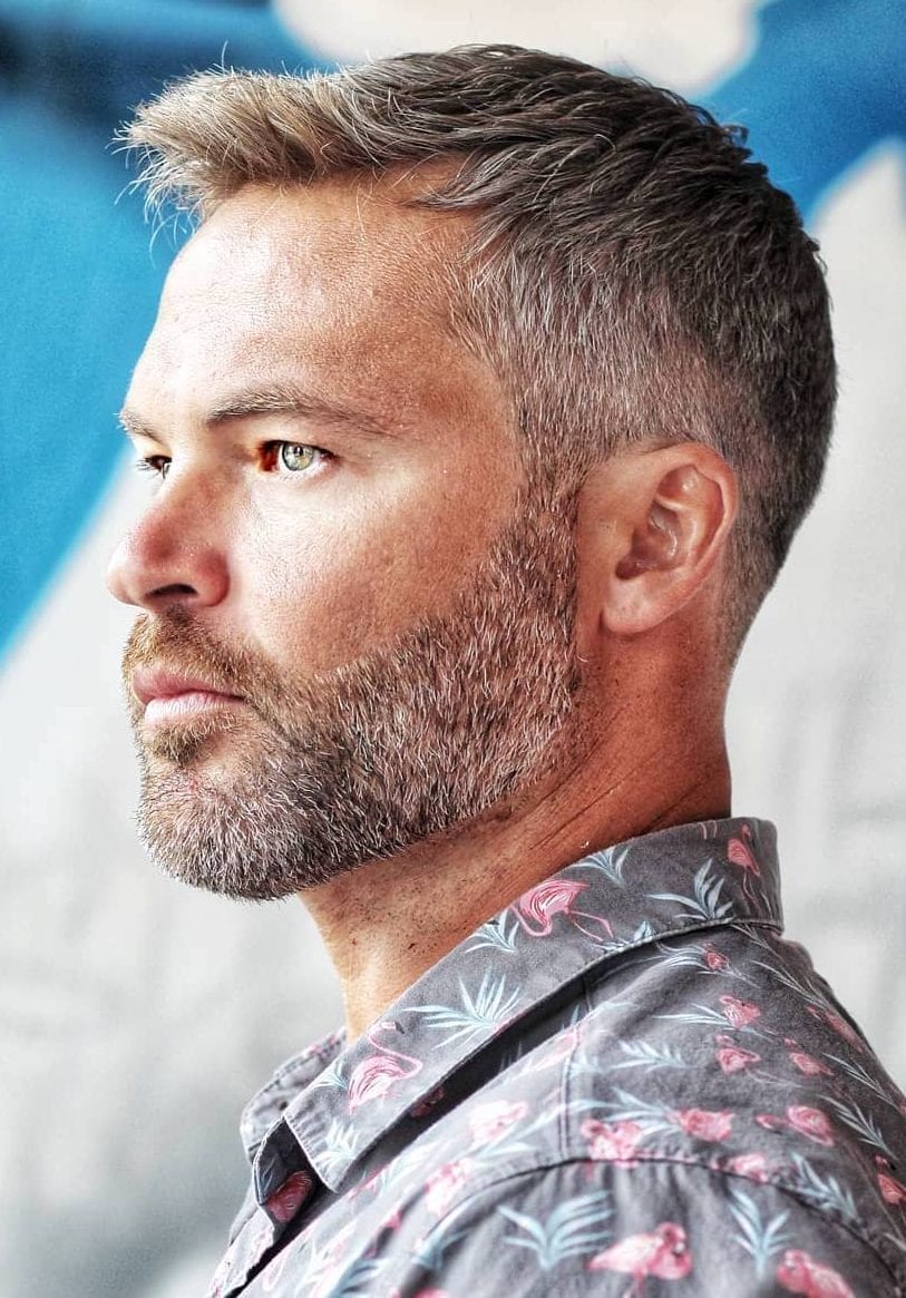 Brush Up and Taper Grey Hairstyle