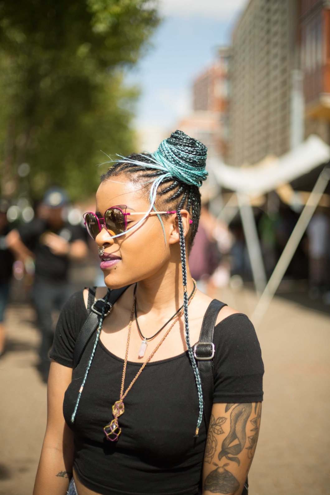 Cornrow Side Top Bun