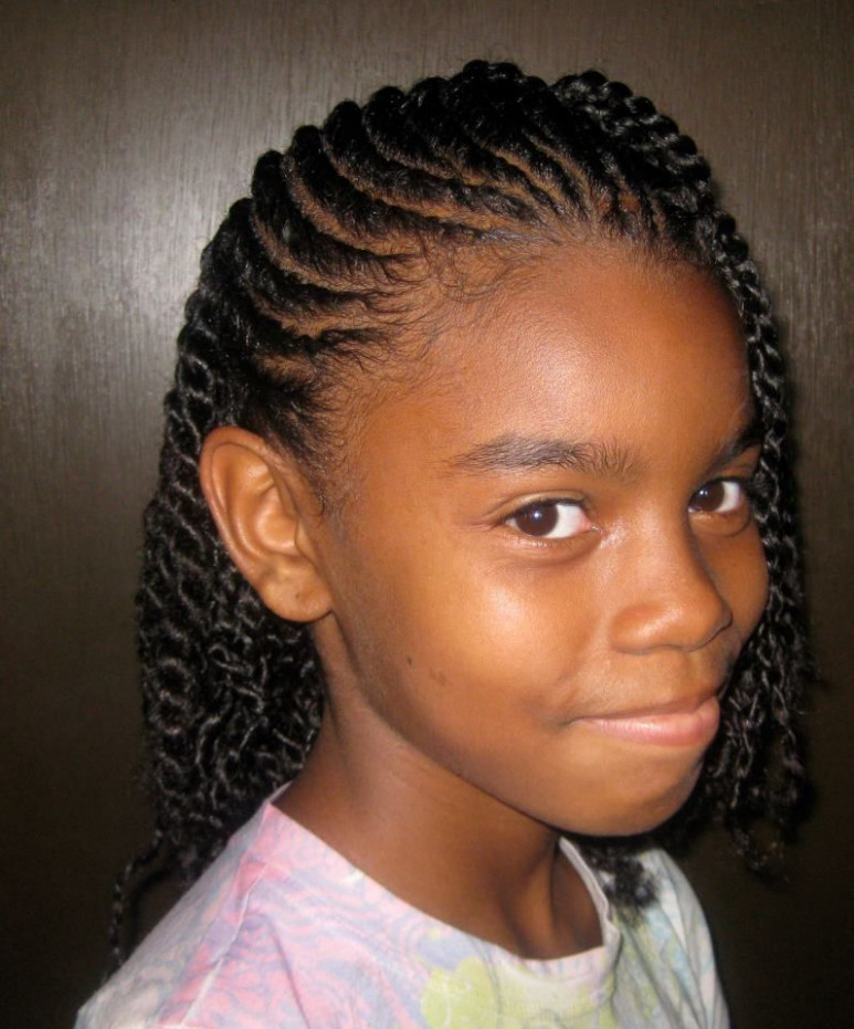 Cornrows with Side Braids Hairstyle