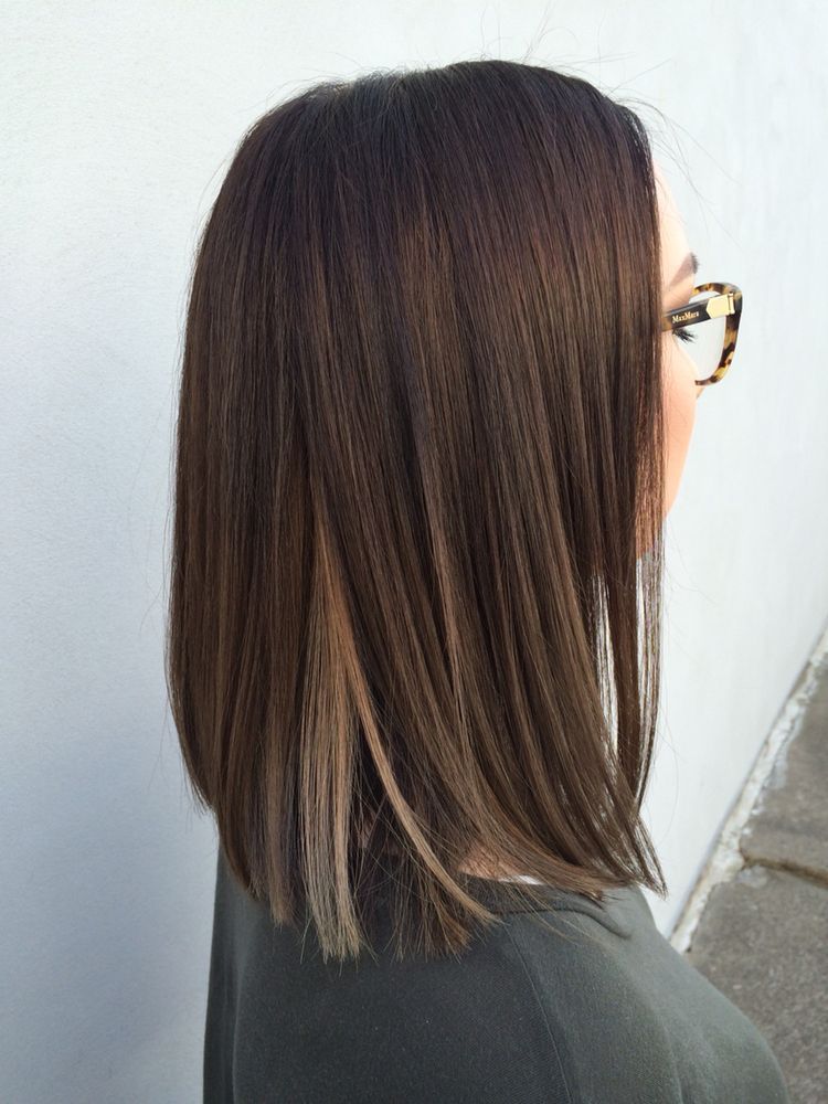 Dark Brown Hair with Highlights