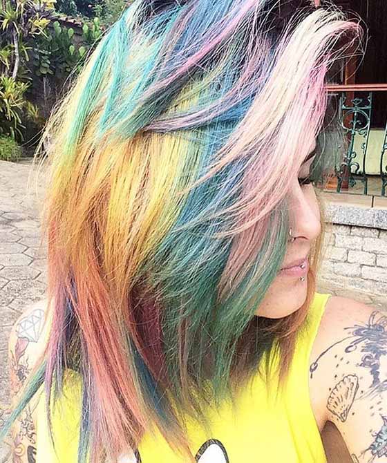 Dense Rainbow Bangs