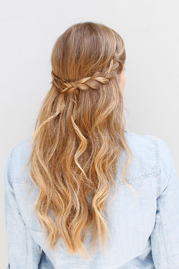 Dual Textured Braid with Half Left Loose Hair