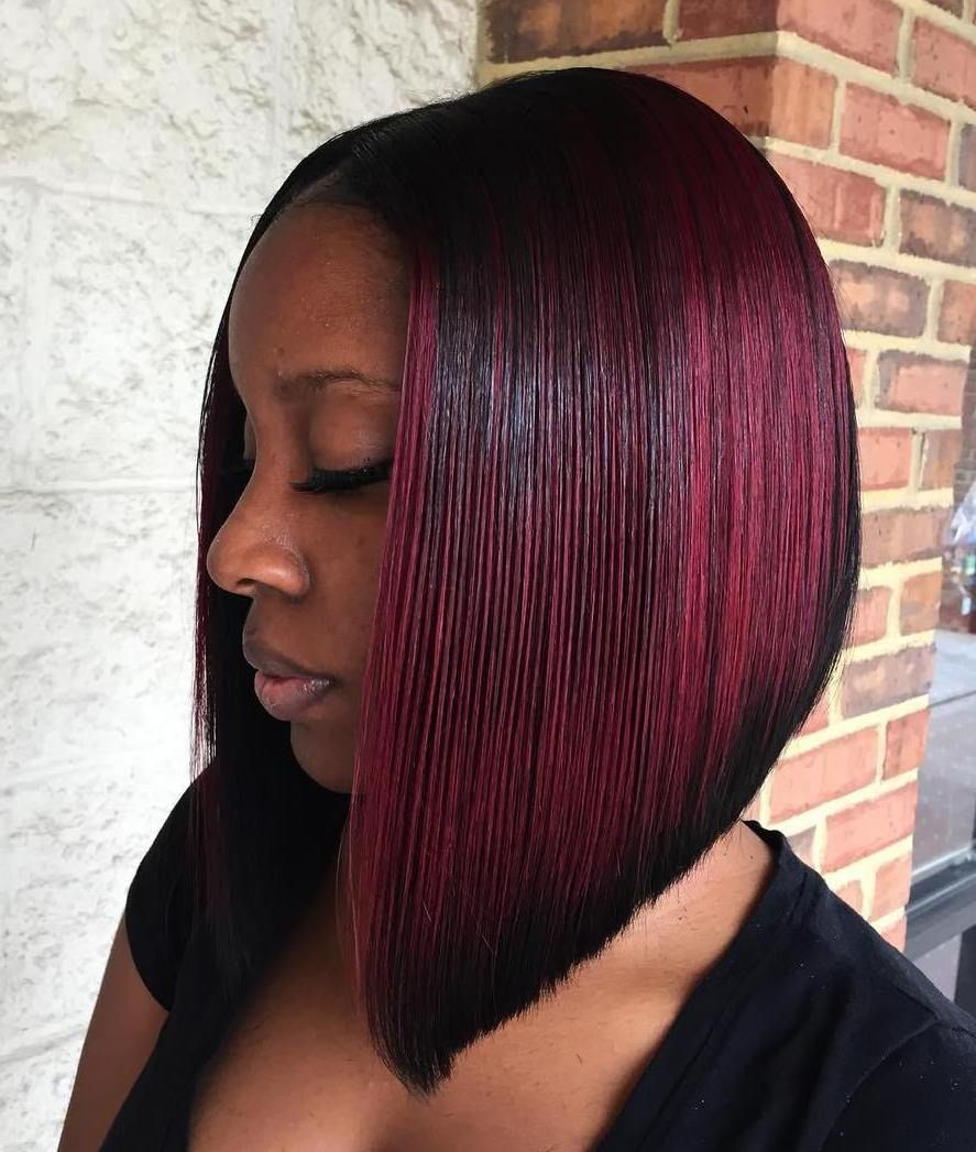 Inverted Blunt with Copper Mahogany Balayage