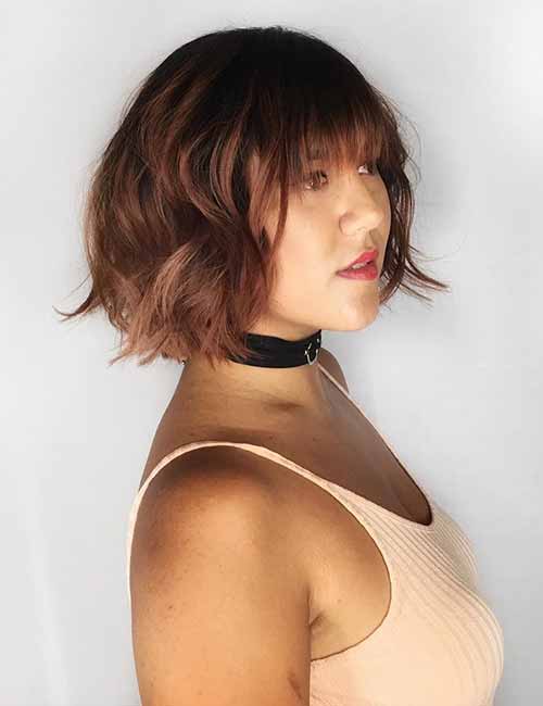 Layered Bob And Straight Cut Bangs