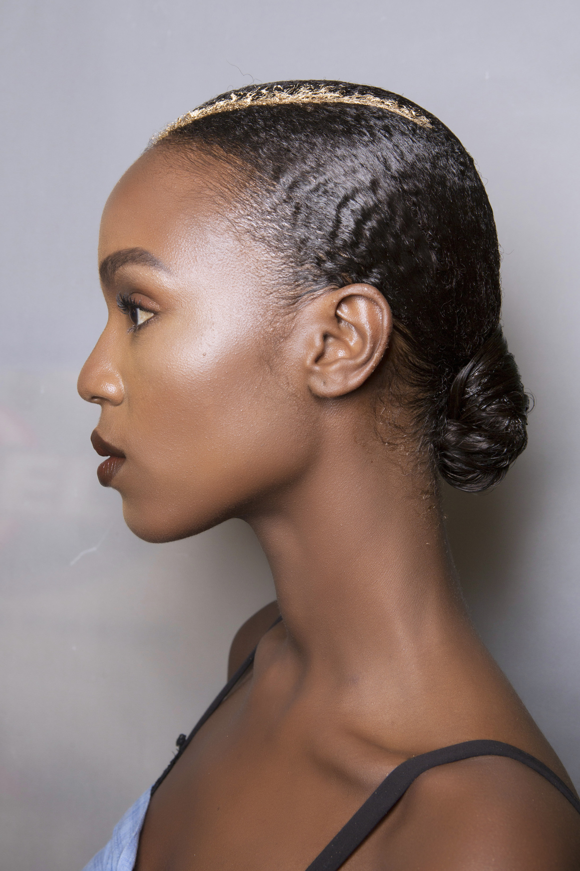 Low Bun Afro Hairstyle