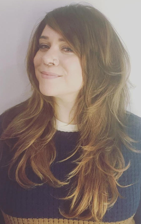 Lustrous Long Layers With Dense Side Swept Bangs
