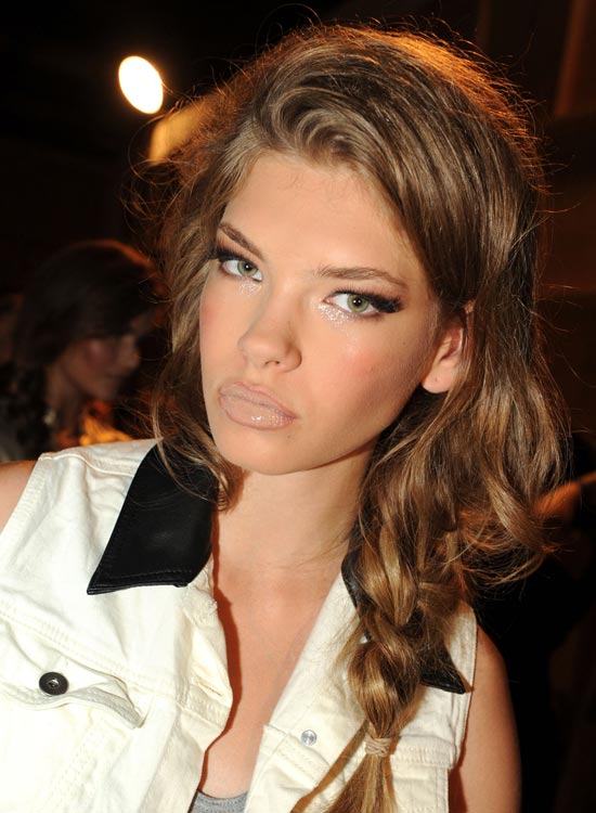 Messy Side Braid With Bangs