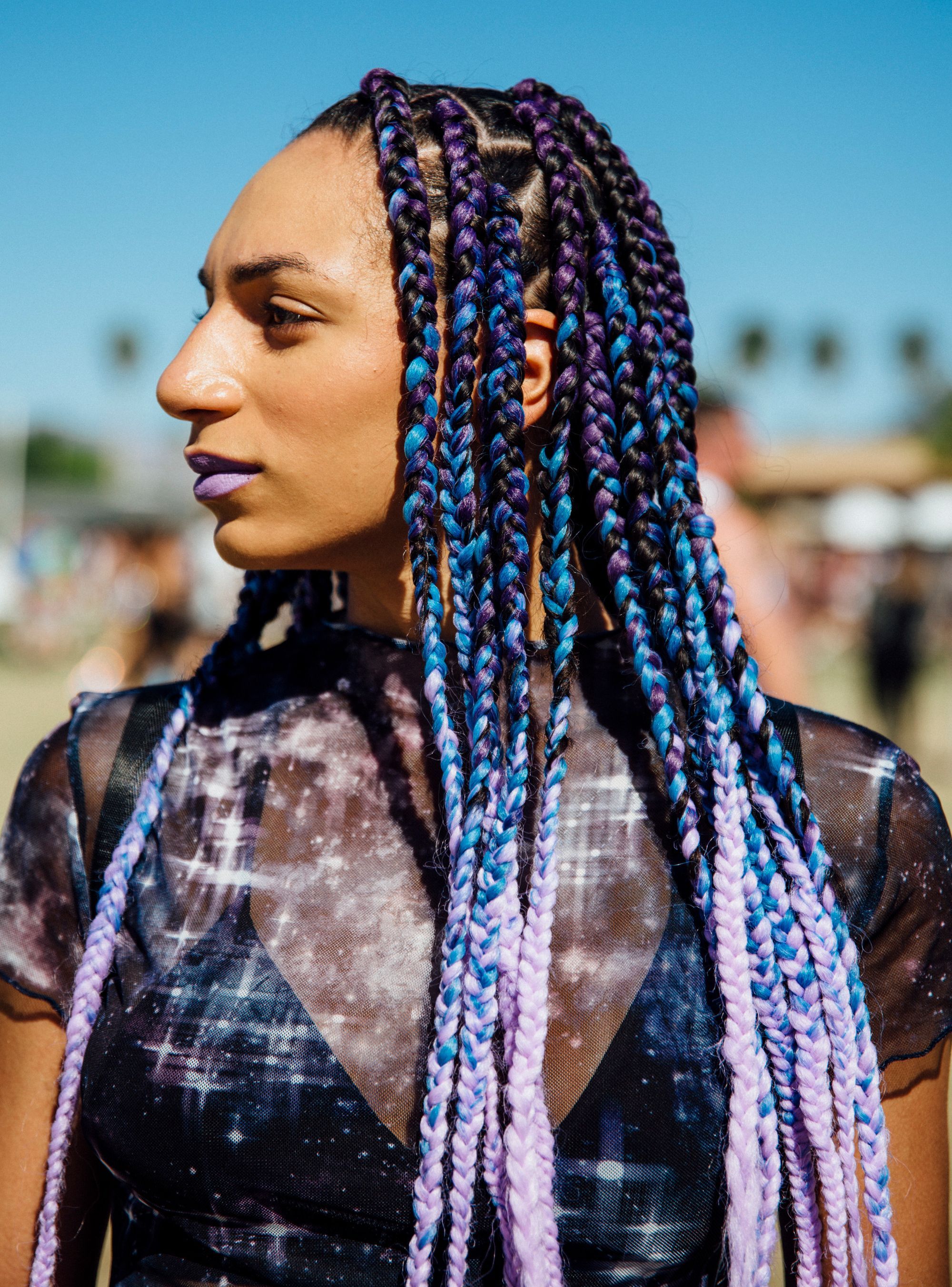 Purple Blue Ombre Braids