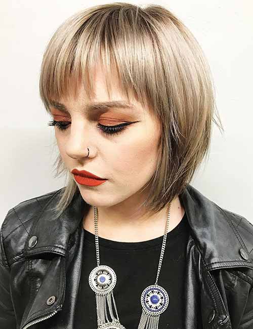 Razor Cut Layered Bob And Bangs