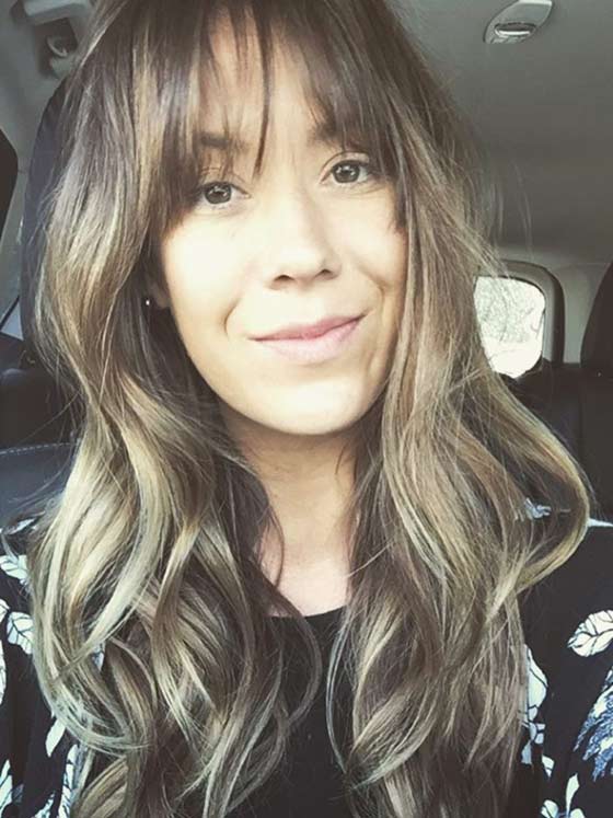 Relaxed Curls With Wispy Bangs