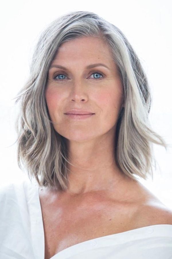 Shoulder Length Grey Bob