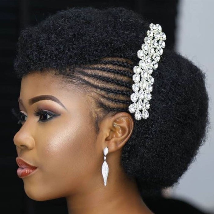 Side Cornrows with Natural Bun