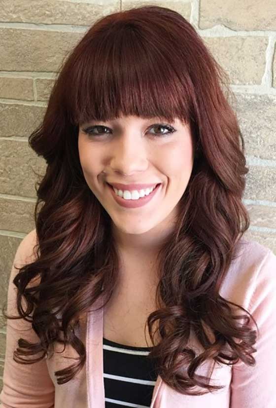 Super Curly Layers With Super Straight Bangs