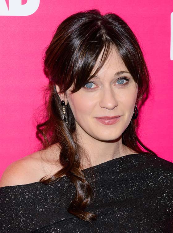 Swept Back Curls With Center Parted Bangs