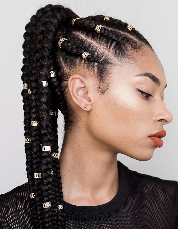Feed in Ponytail Braids