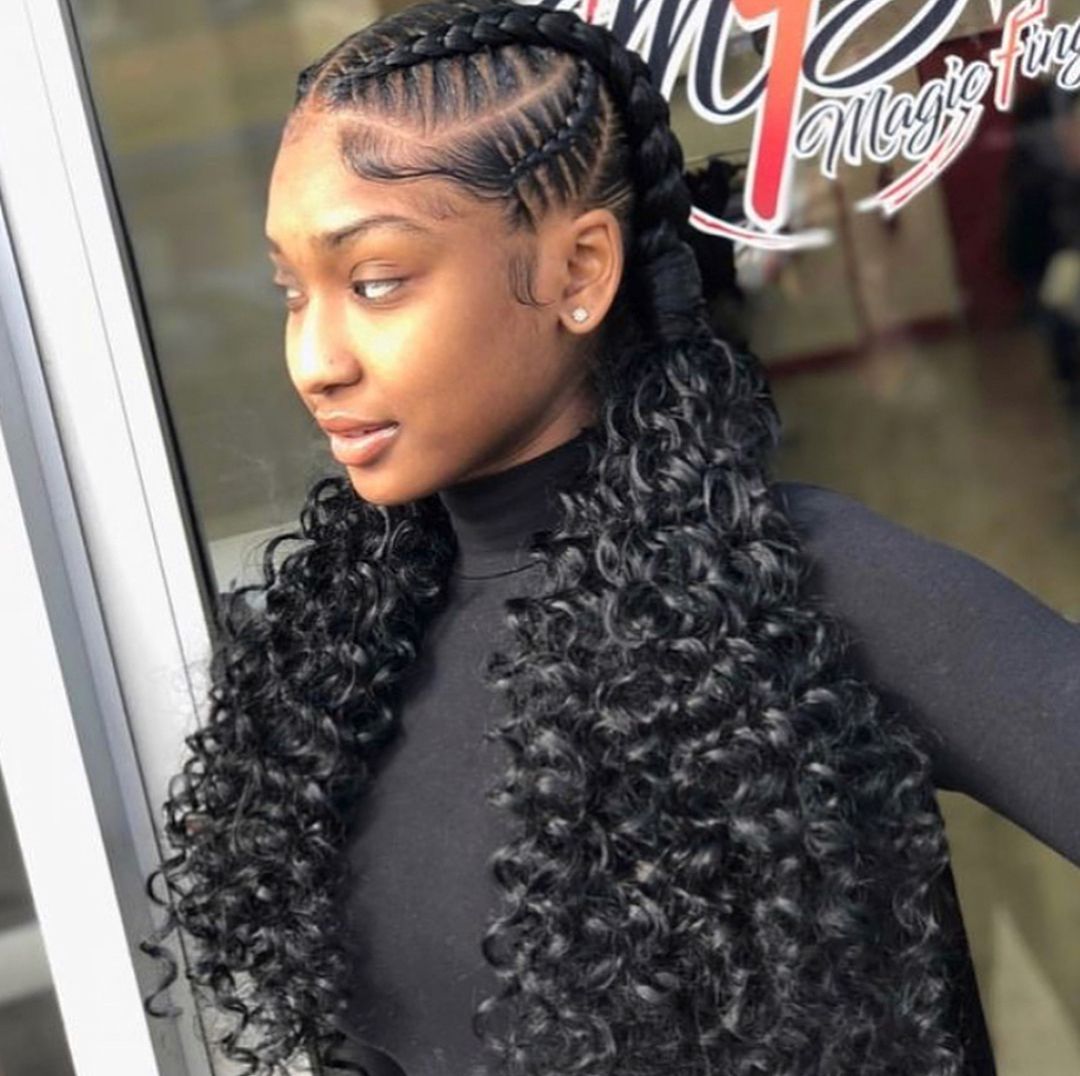 French Braid with Curls