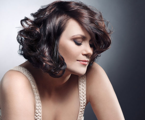 Highlighted Curly Bob Haircut