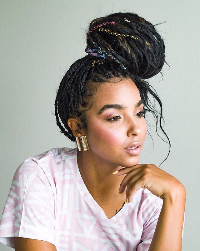 Huge Knotless Box Braid Bun