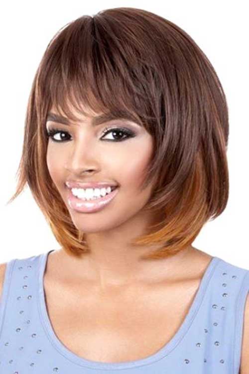 Layered Bob Haircut with Bangs