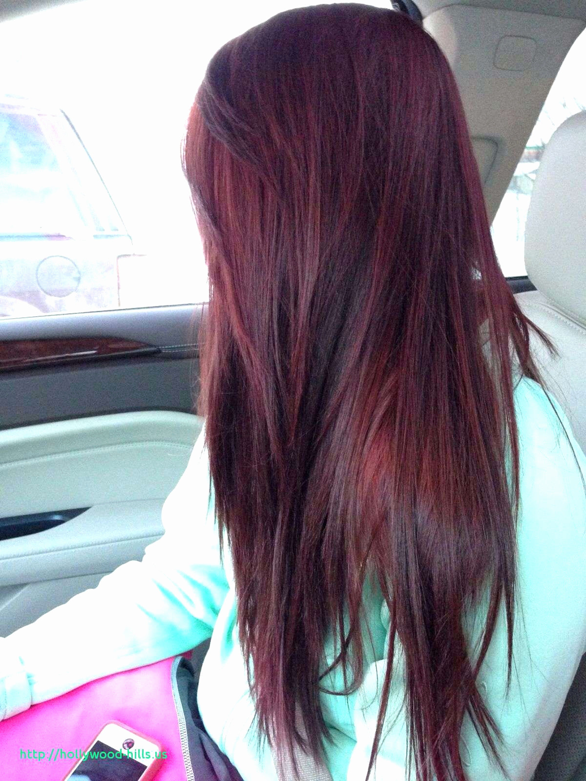Long straight hair with colour shade