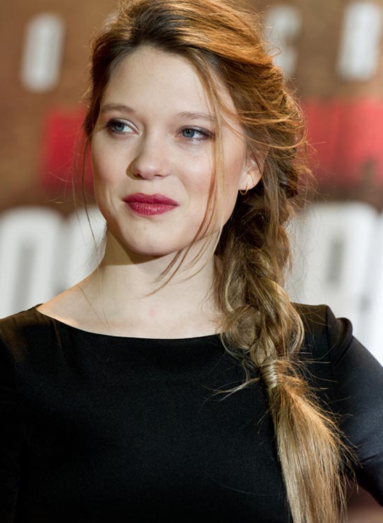 Loose Twisted Side Braid With Bangs