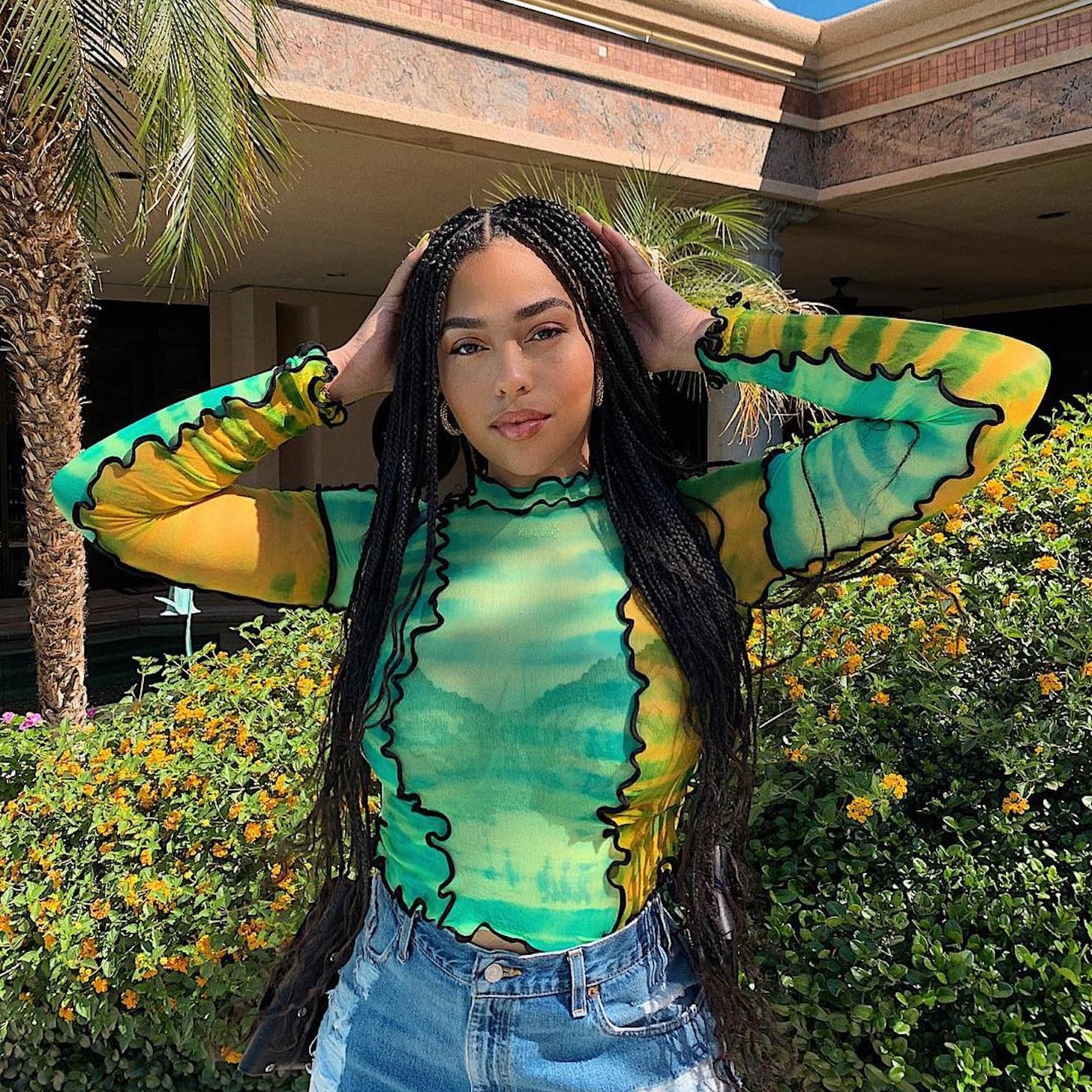 Middle Parted Box Braid Hairstyle