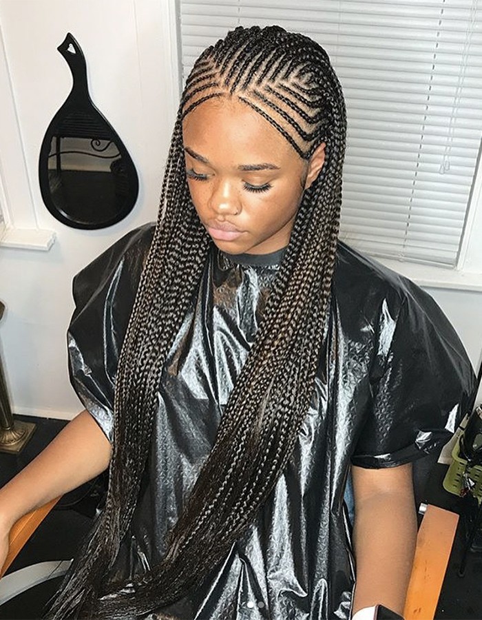 Nubian Braids with Single Rows