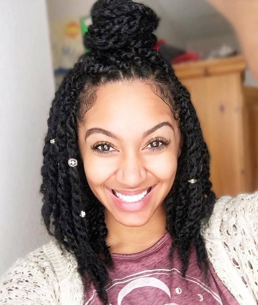 Roped Braided Hair Strands Accessorized with Golden Beads
