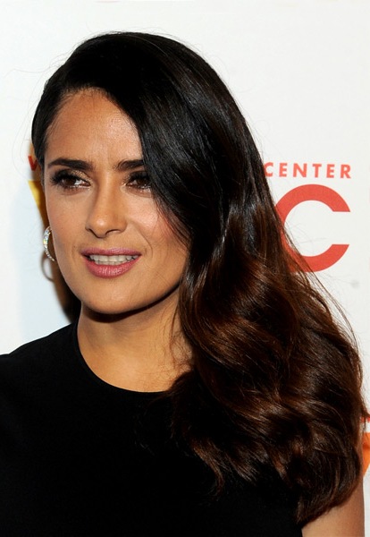 Salma Hayek Long Wavy Hairstyle