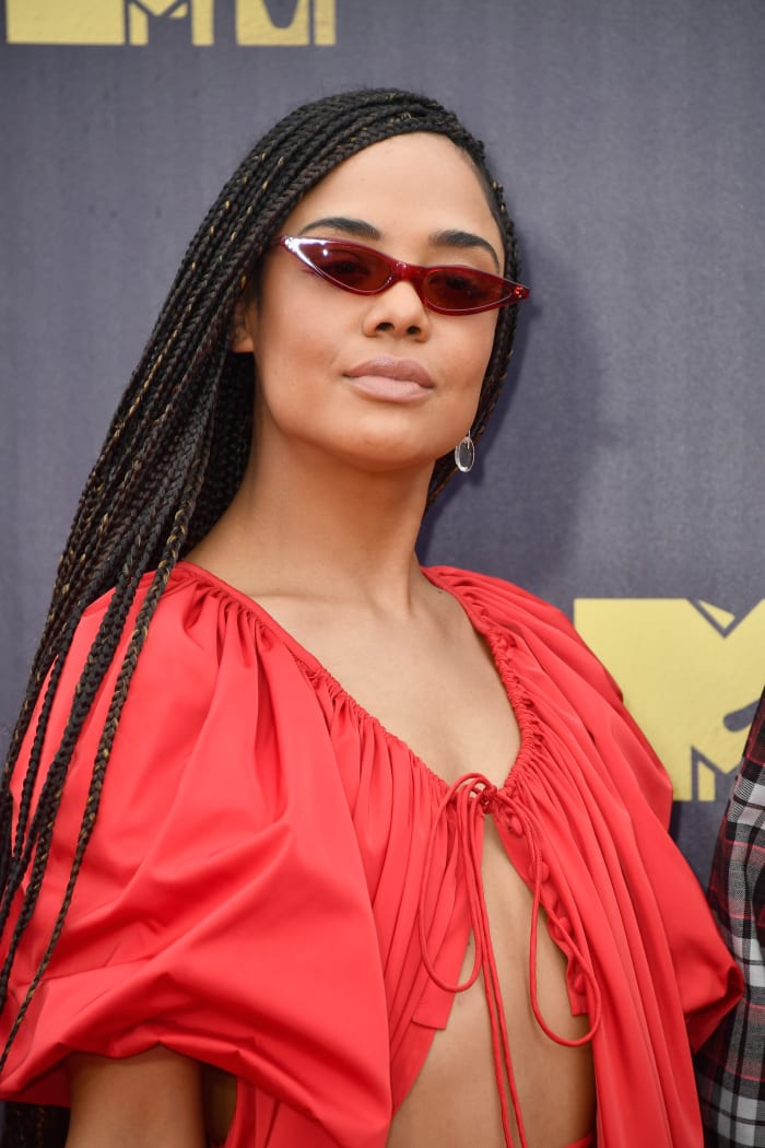 Scattered Highlighted Box Braid Hairstyle