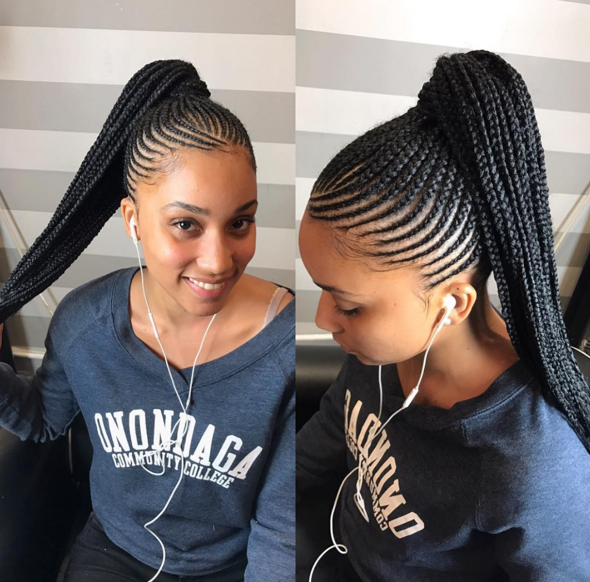 Simple Cornrow Ponytail