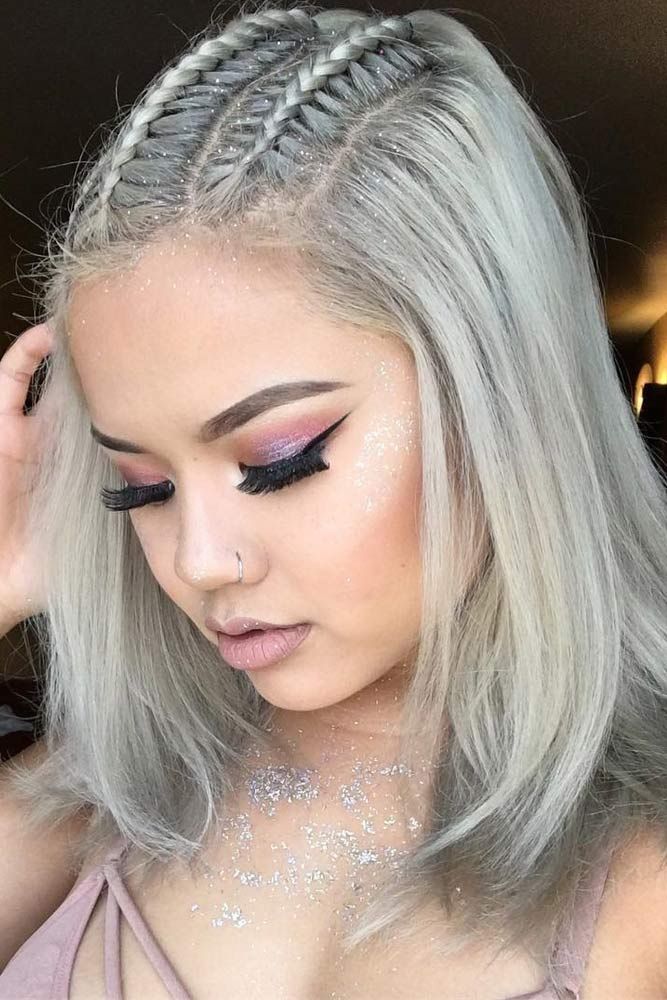 The Winter Icy Snow Hair with French Cornrow Braids