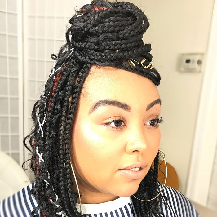 Top Bun Designed Braid Hairstyle