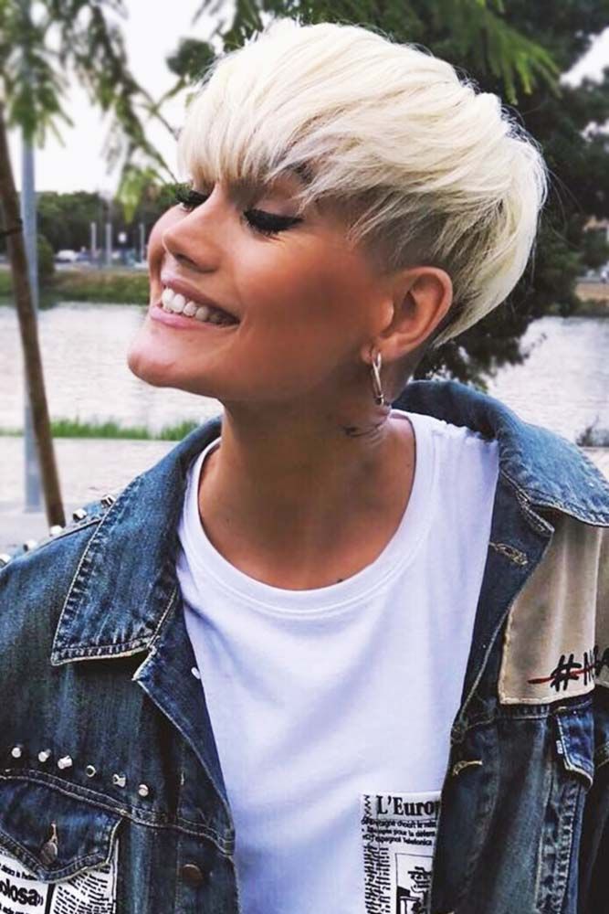 Blonde Pixie Undercut Bob