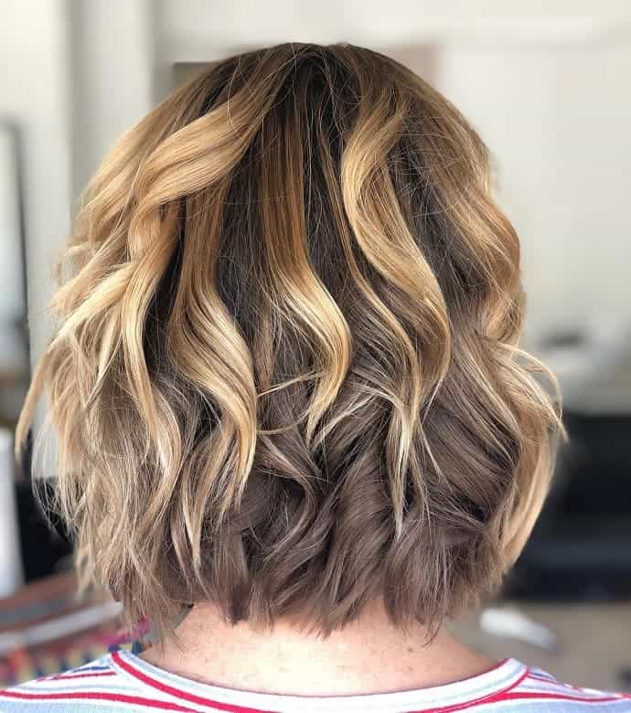 Caramel Bob with Blonde Highlights