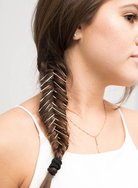 Crisscross Pins on Braids