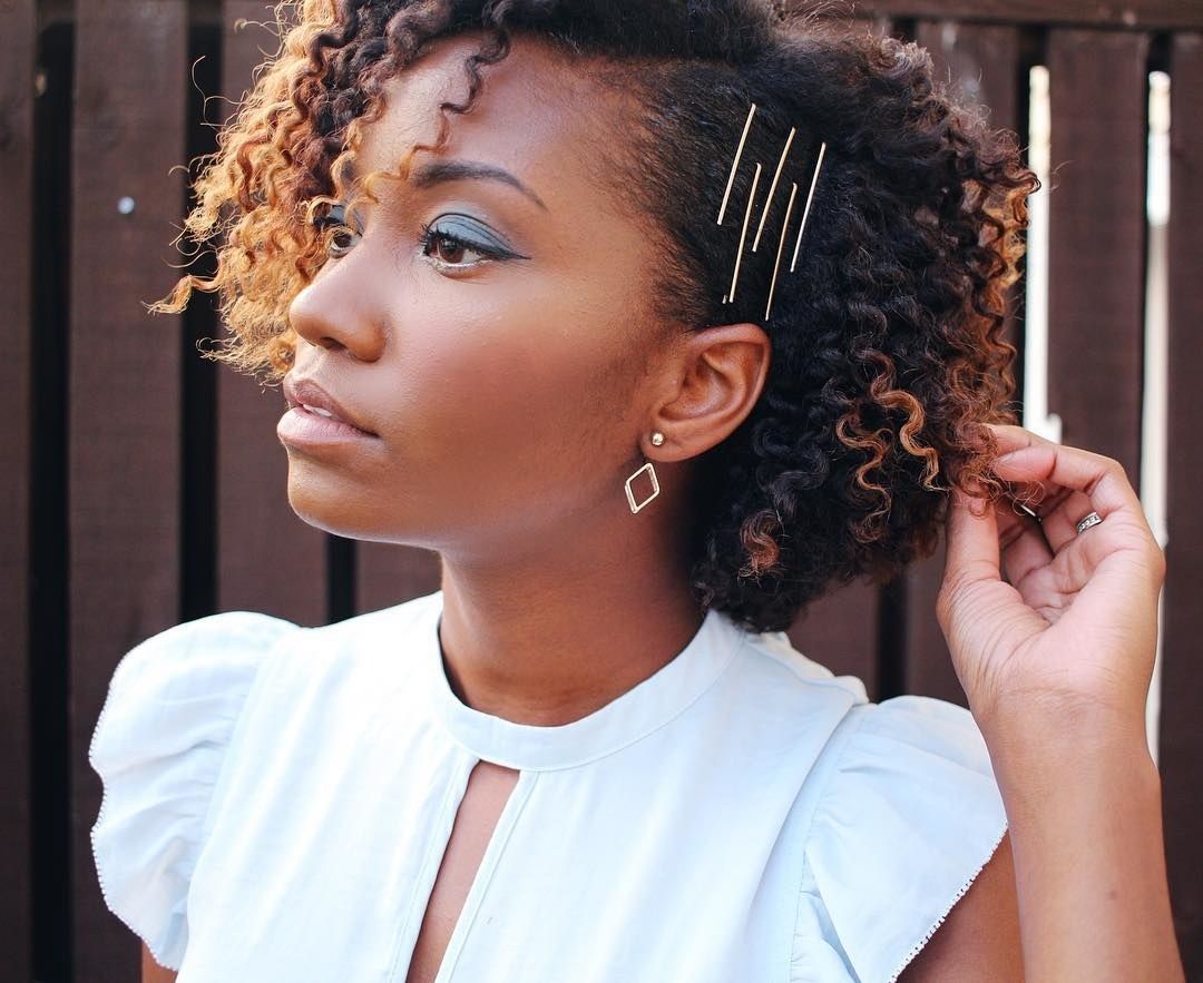 Curly Hair with Straight Bobby Pins