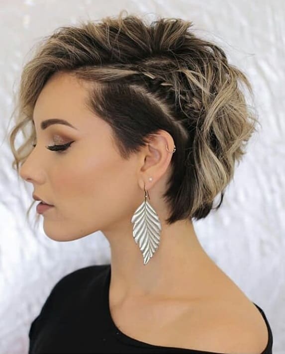 Messy Bob with Side Fishtail Braid