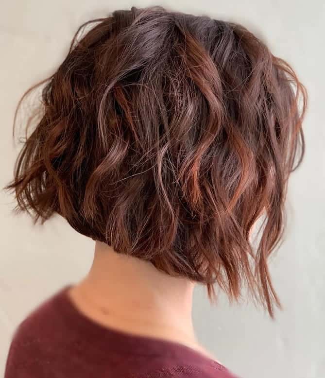 Messy Short Stacked Bob
