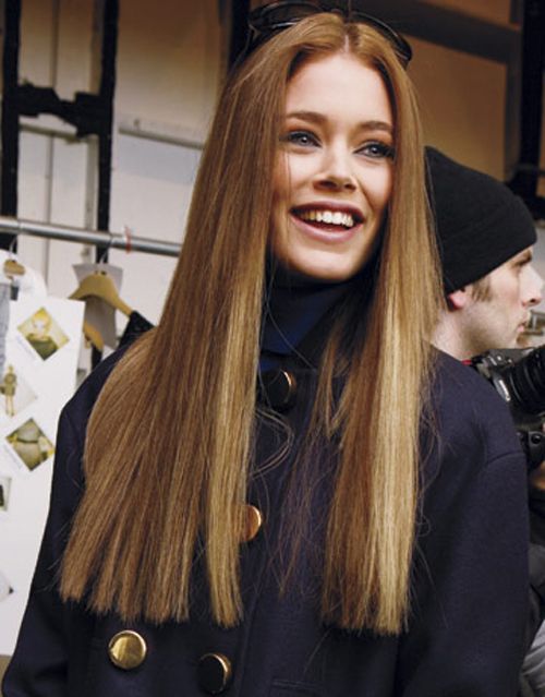 Middle Parted Long Straight Hair