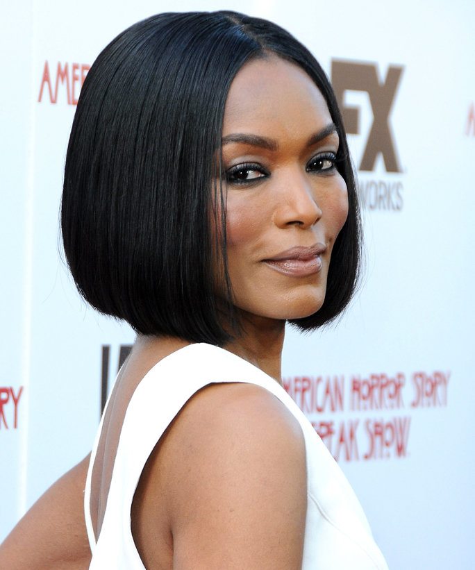 Middle Parted Sleek A Line Bob