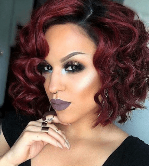 Sew in bob cut with curls 1