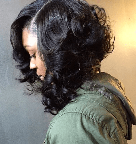 Sew in bob cut with curls